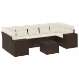 Cumpara ieftin Set canapele de gradina cu perne, 8 piese, maro, poliratan
