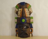 Masca veche Maya sculptata in lemn |Chichen Itza| Mexic