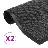 VidaXL Covoare ușă anti-praf, 2 buc. antracit, 60x90 cm dreptunghiular