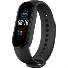 Bratara Fitness Mi Band 5, Display OLED 1.1&amp;quot;, Bluetooth, 11 Moduri Sport, Monitorizare Ritm Cardiac, Microfon, Difuzor, 5 ATM, Negru foto