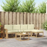 vidaXL Set de canapele de exterior cu pernă 6 pcs Alb și crem 3387529