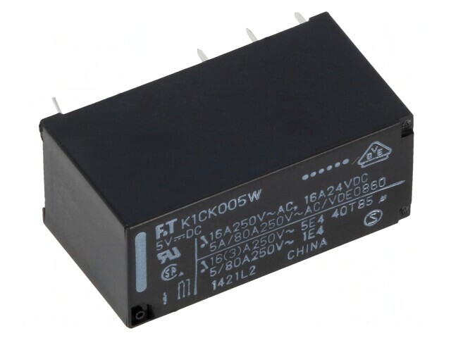 Releu electromagnetic SPDT 5VDC 16A 250VAC PCB