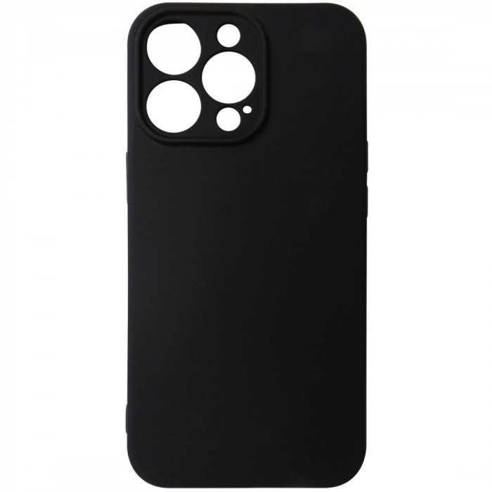 Husa silicon TPU Matte neagra, model 2, pentru Apple iPhone 13 Pro