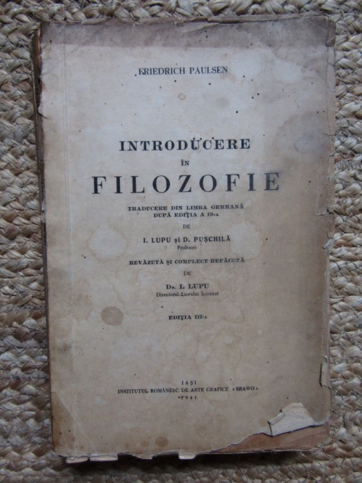 INTRODUCERE IN FILOZOFIE - FRIEDERICH PAULSEN