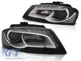 Set de faruri de tuning cu lumini DRL reale, potrivit pentru Audi A3 8P 2008-2012 3D/5D, stanga si dreapta Performance AutoTuning