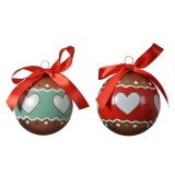Cumpara ieftin Glob decorativ - Bauble Glass Bow, Hearts, Glitter Dots - mai multe culori | Kaemingk