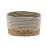 Coș Mare Rectangular Bumbac / Iarba De Mare 23X15X13,5 Cm &ndash; Greige / Bej | Organizatoare Baie