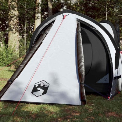 vidaXL Cort camping cupolă 2 persoane alb, țesătură opacă, impermeabil foto