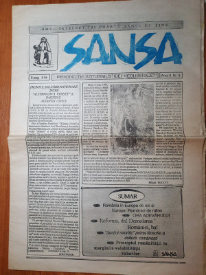 ziarul sansa 1991-periodic de atitudini si idei neoliberale foto