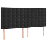 Cumpara ieftin Tablie de pat neagra 160x5x118/128 cm catifea