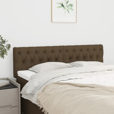 vidaXL Tăblii de pat, 2 buc, maro &amp;icirc;nchis, 80x7x78/88 cm, textil 346357 foto