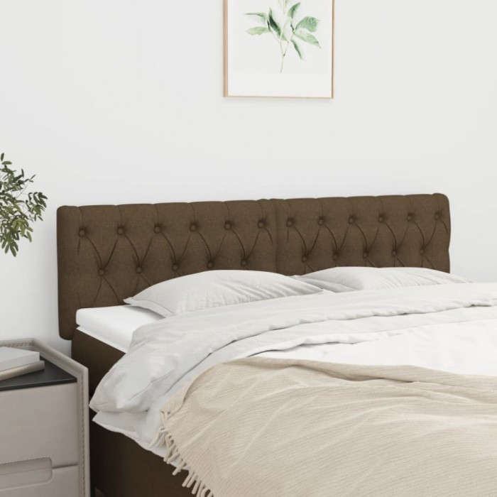 vidaXL Tăblii de pat, 2 buc, maro &icirc;nchis, 80x7x78/88 cm, textil 346357