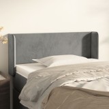 VidaXL Tăblie de pat cu aripioare gri deschis 103x16x78/88 cm catifea 3118530