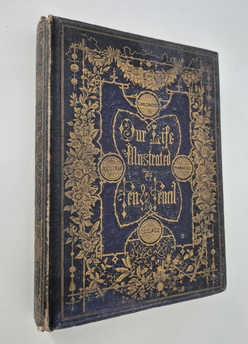 Carte veche 1865 Religie Our Life Illustrated By pen and pencil limba engleza