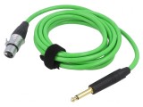Cablu Audio Jack 6,3mm la XLR Feminin 3m Verde