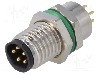 Conector M8, 5 pini, clasa etanseitate IP67, BULGIN - PXMBNI08RPM05BPC
