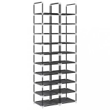 Cumpara ieftin Rafturi pantofi 2 buc 10 niveluri negru tesatura netesa