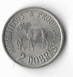 Moneda 2 dobras 1977 - Sao Tome e Principe, Africa, Cupru-Nichel