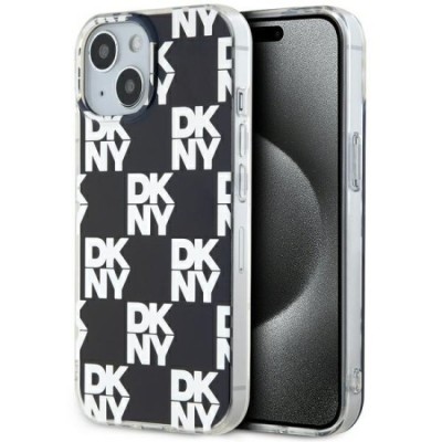 Husa iPhone 15 Plus - DKNY IML Checkered Mono Pattern (DKHCP15MHDLCEK) - Black foto