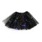 Fusta LED pentru Copii, Tutu de Balet pentru Fetite cu Luminite Multicolore Incorporate, Model Stelute, 30 cm Lungime, Negru