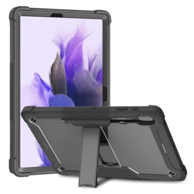 Husa pentru Samsung Galaxy Tab S7 Plus / S8 Plus + Folie - Techsuit Rugged TabShell - Black foto