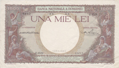 ROMANIA 1000 LEI 1936 aVF foto