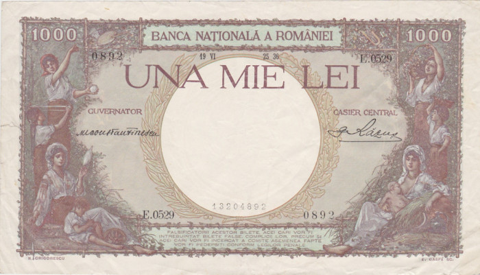 ROMANIA 1000 LEI 1936 aVF