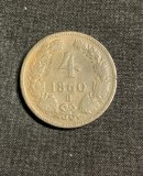 Moneda 4 kreuzer 1860 B Austria