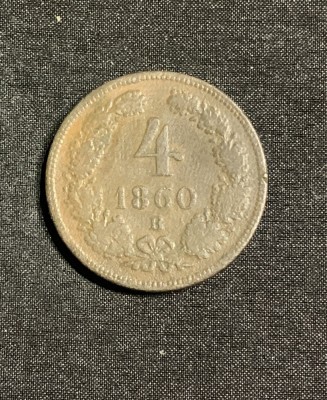 Moneda 4 kreuzer 1860 B Austria foto