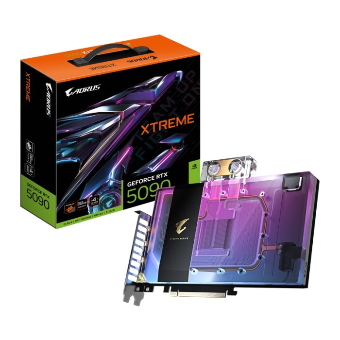 Placa Video GIGABYTE AORUS GEFORCE RTX 5090 XTREME WATERFORCE WB