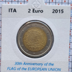 Italia 2 euro 2015 UNC - 30 EU Flag - km 382 - cartonas personalizat - D45701