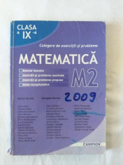 Matematica - Manual pentru clasa a IX-a profil M2 editura Campion 2009 foto