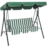 Leagan balansoar de gradina Sersimo Basic, 3 locuri, cu copertina, verde