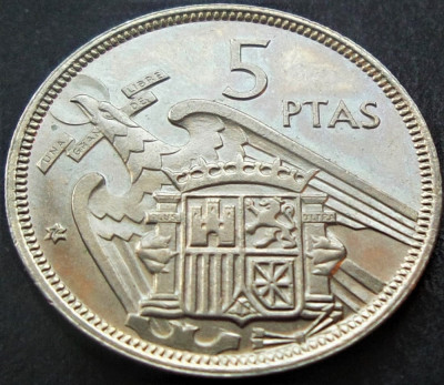 Moneda 5 PESETAS - SPANIA, anul 1974 *cod 1392 E (varianta Franco 1957) foto