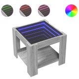 Cumpara ieftin Masuta de cafea cu LED gri sonoma 53x53x45 cm lemn prelucrat