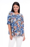 Bluza Dama Ampla cu flori Albastra - M, Eranthe