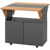 HOMCOM Masă Pliabilă pentru Bucătarie cu Dulap de Depozitare, 70x83x75 cm, Gri | Aosom Romania