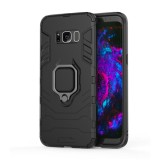 Husa compatibila cu samsung galaxy s8, ring (cu inel + magnet) brave armor, black, Htphone