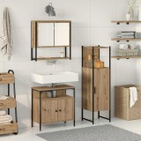Cumpara ieftin Set de mobilier pentru baie 3 buc. Maro Lemn prelucrat