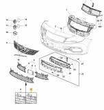 Grila bara protectie, spoiler Opel Astra K, 2020-02.2022, montare fata, cu gauri senzori parcare (PDC); negru, RapidAuto