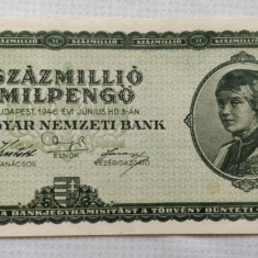 Ungaria - 100 milioane Pengo (1946) verde, fără serie