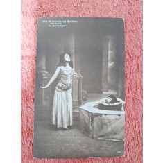 Carte postala, fotografie dna. M, Voiculescu Quintus in piesa de teatru Salomea, inceput de secol XX