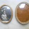 Doua rame foto,ovale,bronz auriu,decor,sticla,8,3x6,5cm7,3x5,5cm