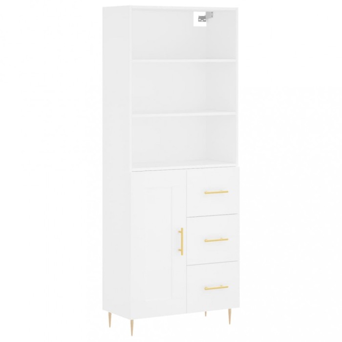 Dulap inalt, alb, 69,5x34x180 cm, lemn compozit