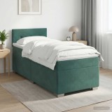 Cumpara ieftin Pat boxspring cu saltea Verde inchis 90 x 200 cm Catifea