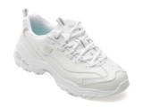 Pantofi sport SKECHERS albi, D LITES, din piele ecologica
