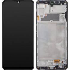 Display cu Touchscreen Samsung Galaxy A22 A225, cu Rama, Negru, Service Pack GH82-25944A foto