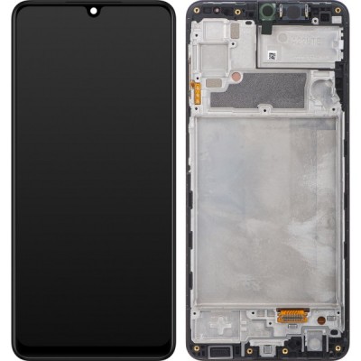 Display cu Touchscreen Samsung Galaxy A22 A225, cu Rama, Negru, Service Pack GH82-25944A foto