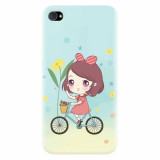 Husa silicon pentru Apple Iphone 4 / 4S, Girl And Bike