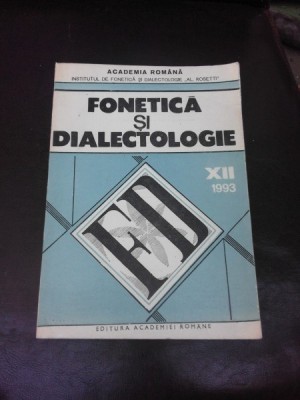 FONETICA SI DIALECTOLOGIE NR.XII/1993 foto